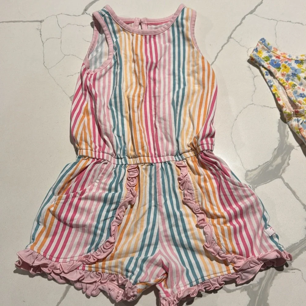 Three Girl Toddler Rompers Sleeveless 3T
